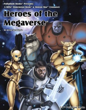 cover for Rifts dimension book 13 Heroes of the Megaverse, shows several cosmo knights ready for battle